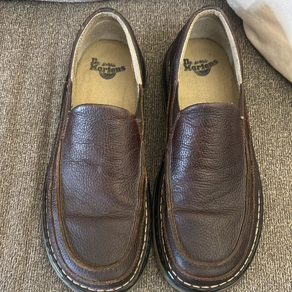 DR.MARTENS Lennon Air Wair Brown Leather Slip On Loafers Men's Shoes Sz 11 AW004